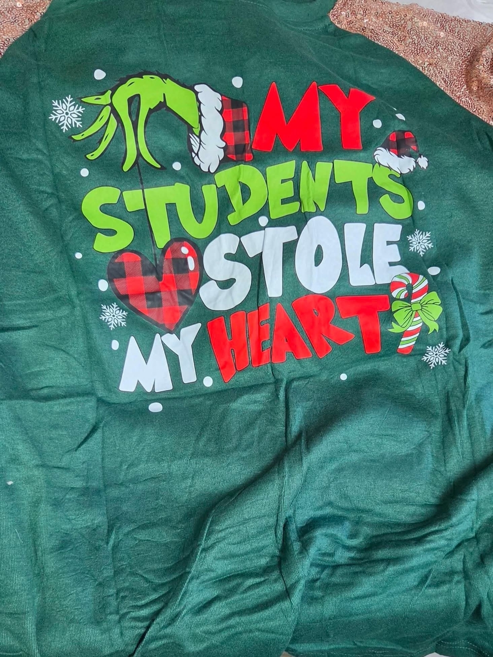 My Students Stole My Heart Green Holiday Shirt